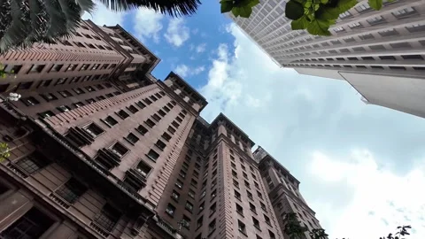 Low Angle View of Historic Edifício Martinelli Skyscraper in São Paulo, Brazil Stock Footage 336677600