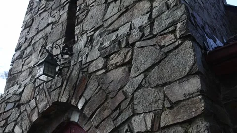 Low angle view of a historic stone tower wall Stock Footage 341907776