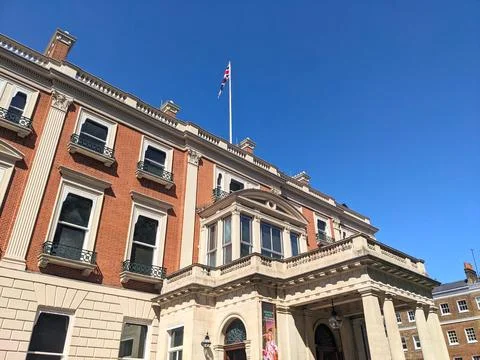Low angle view of the historic Wallace Collection museum in London under a clear Stock Photos