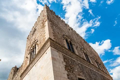 Low angle view of a historical building in Taormina, Italy Stock Photos