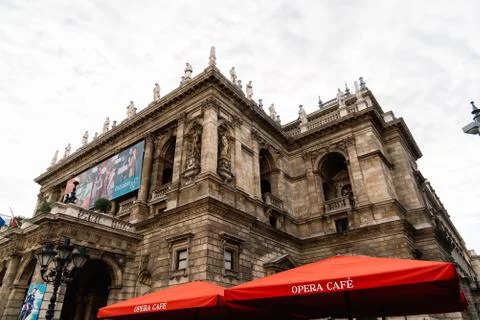 Low angle view of the Hungarian State Opera in Budapest Stock Photos