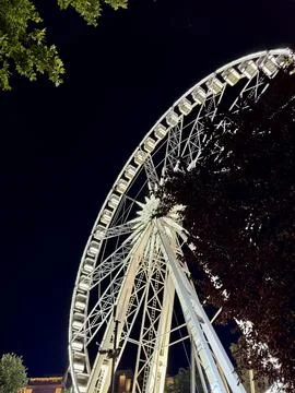 Low Angle View of the Illuminated Budapest Eye Ferris Wheel Stock Photos