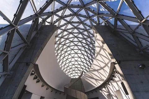 Low angle view of interior architecture design of Dali Museum St. Petersburg Stock Photos