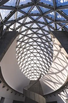 Low angle view of interior architecture design of Dali Museum St. Petersburg Stock Photos