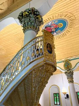 Low angle view of the interior inside The Orthodox Church Stock Photos
