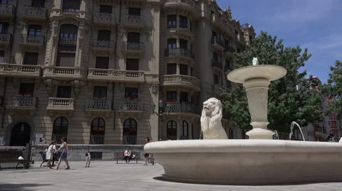 Low angle view of the Jado fountain Stock Footage 64300087