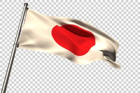 Low angle view of Japanese flag Illustrazione stock