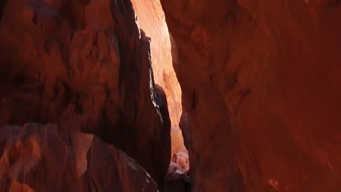 Low angle view of Khazali Canyon at Wadi Ram. Jordan. DJI-0529-01 Video stock 102500019