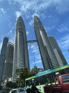 Low-Angle View of KLCC Petronas Twin Towers Stock Photos