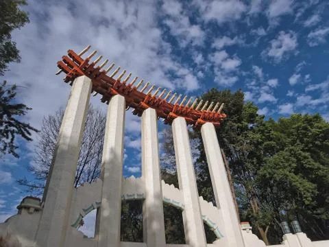 Low Angle View of the Lindbergh Forum in "Parque Mexico" in Mexico City, Mexico Stock Photos