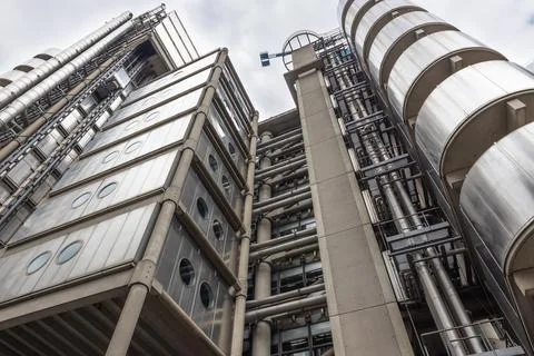 Low angle view of the Lloyd's building in London Fotos Stock