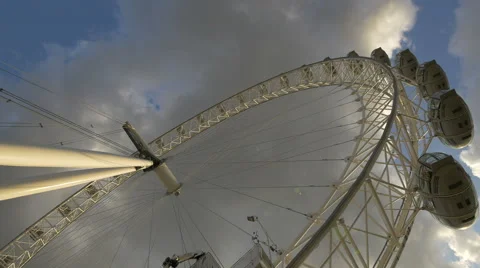 Low angle view of London Eye cabins Stock Footage 61139076