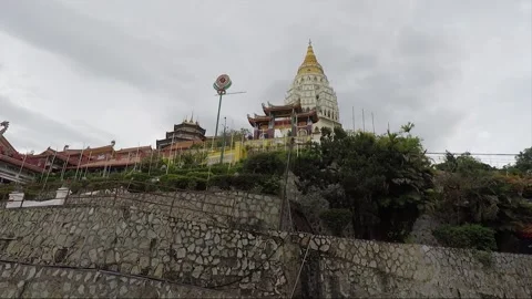 Low Angle View, Main Pagoda, Kek Lok Si Temple, George Town, Penang, Malaysia Stock-Footage 295995254