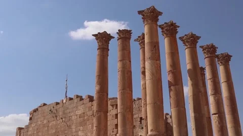 Low Angle View Of Majestic Corinthian Columns Stock Footage 337398153