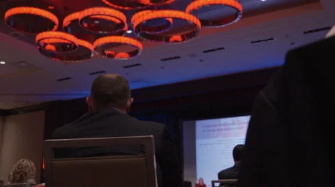 Low angle view of a man at a conference Stock Footage 62414806