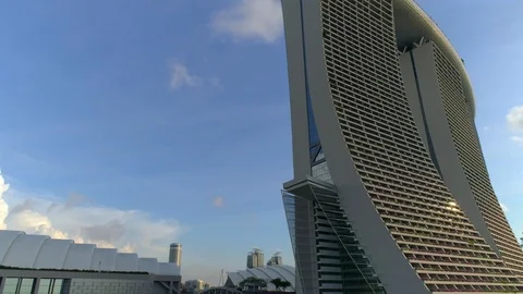 Low Angle view of Marina Bay Sands Hotel Singapore Stock-Footage 121384978