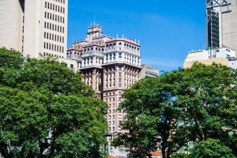 Low angle view of Martinelli building in San Paolo, Brazil Stock Photos