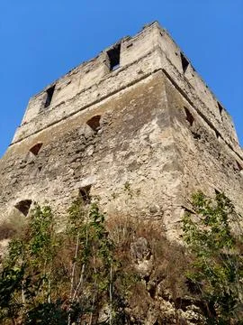 Low angle view of the medieval castle Fotos de archivo