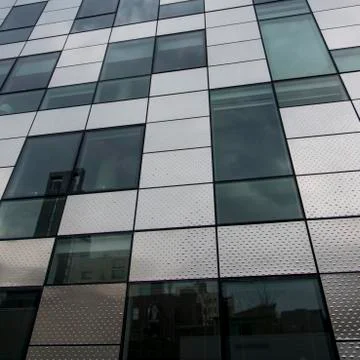 Low angle view of a modern building exterior in Manhattan 스톡 사진