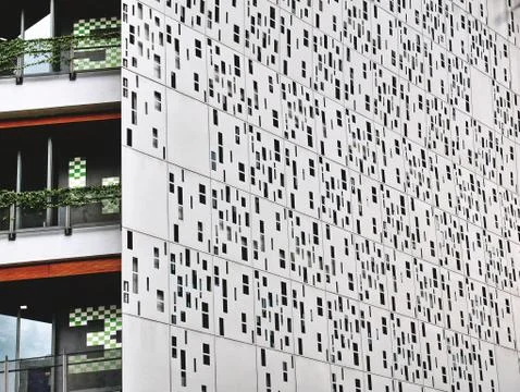 Low Angle View of Modern Building Exterior Stock Photos