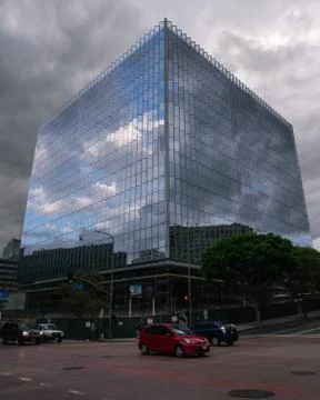 Low Angle View Of Modern Building Against Sky Stock Photos
