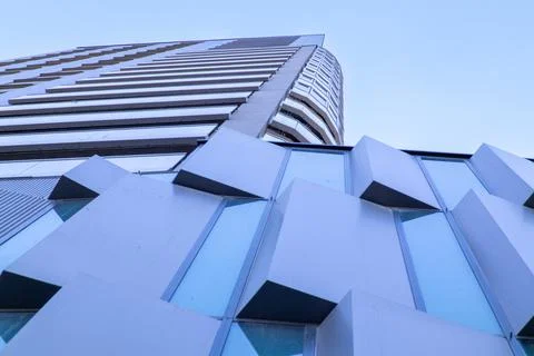 Low-angle view of a modern high-rise building Stock Photos