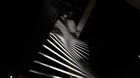 Low Angle View of Modern Metal Architectural Fins Against Dark Background 스톡 동영상 346887017
