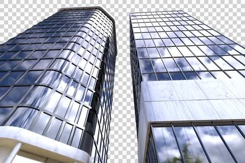 Low angle view of modern office building Ilustración de archivo