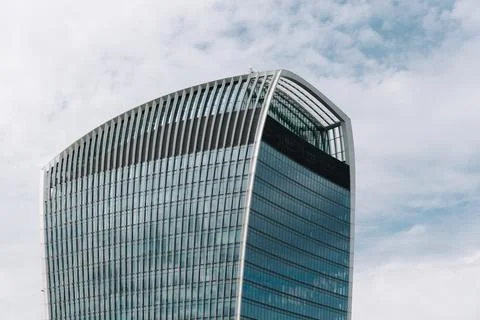 Low angle view of modern office buildings in the City of London Stock Photos