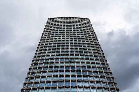 Low angle view of modern office buildings in the City of London Stock Photos