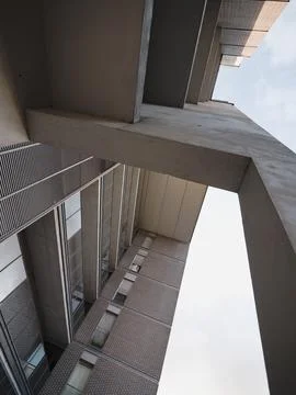 Low angle view of a modern office building in Spain Stock Photos