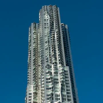 Low angle view of a modern skyscraper in Manhattan 스톡 사진