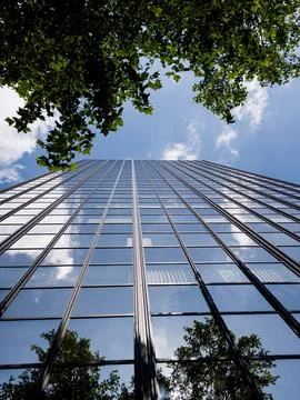 Low angle view of modern skyscraper Stock Photos
