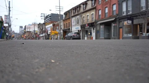 Low Angle view of Modern TTC Streetcar in Toronto Stock Footage 130095787