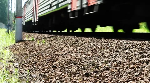 Low Angle View of the moving forward commuter train. 스톡 동영상 40906094