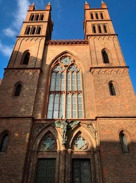Low angle view of Neo-Gothic church Friedrichswerdersche Kirche Stock Photos