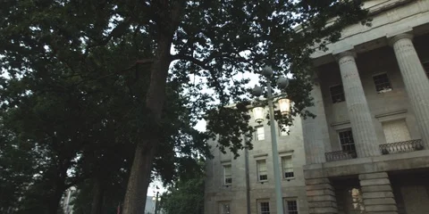 Low angle view of North Carolina State Capitol building in Raleigh Stock Footage 104116013
