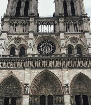 Low angle view of  Notre Dame de Paris Stock Photos