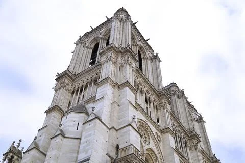 Low angle view of Notre Dame Cathedral, Paris, France Photos