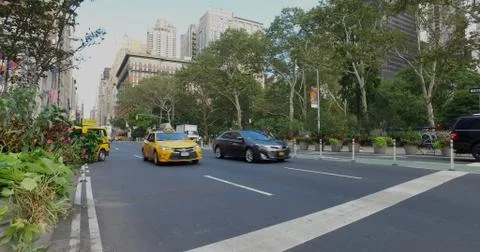 Low angle view of NYC traffic Stock Photos