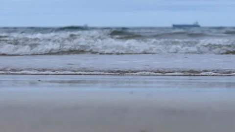 A low angle view of the ocean waves. Stock Footage 147573369