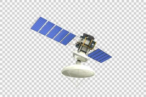 Low angle view ofÂ 3d solar satellite Stockillustratie