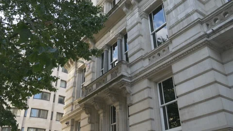 A low angle view of old buildings with balconies. Stock Footage 129882127