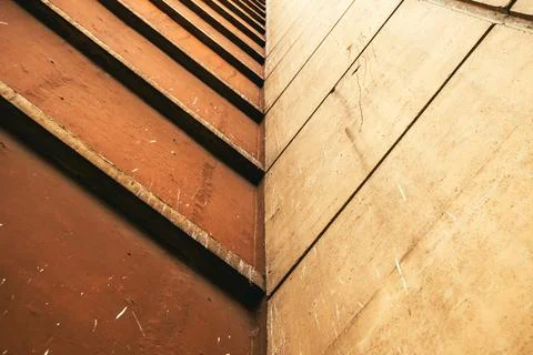 Low angle view of an old concrete building made in brutalist architectural .. Stock Photos