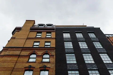 Low angle view of old luxury residential building in London Stock Photos