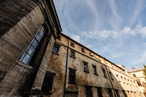 Low angle view old stone Stock Photos
