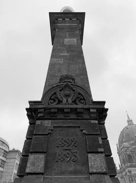 Low angle view of one of the columns of the Friedrichs Bridge, Friedrichsbrücke, Stock Photos
