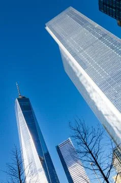 Low angle view of the One World Trade Centre in Manhattan, New York Stock Photos
