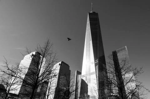 Low angle view of the One World Trade Centre in Manhattan, New York Stock Photos