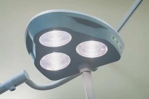 Low angle view on operation room lamp light Stock Photos